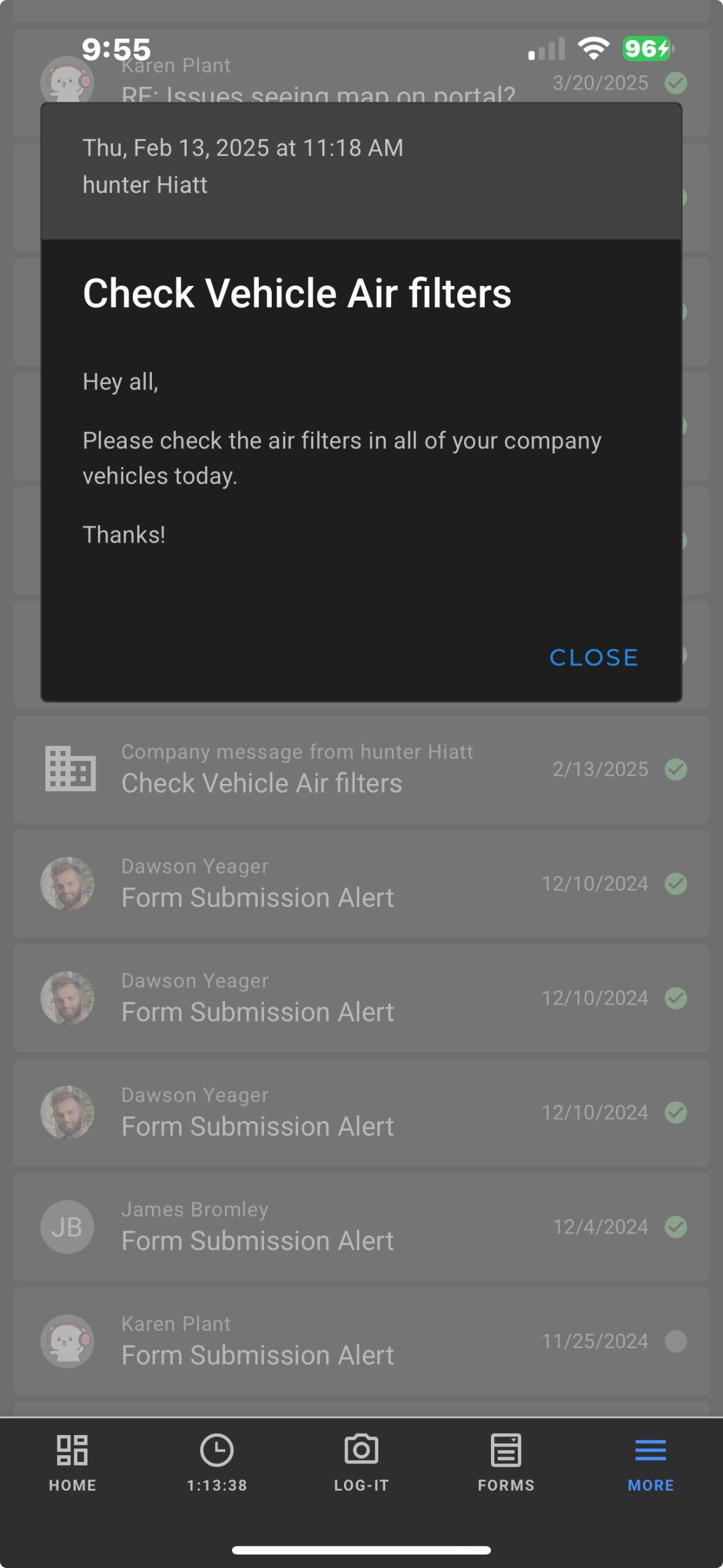 Employee App Dashboard