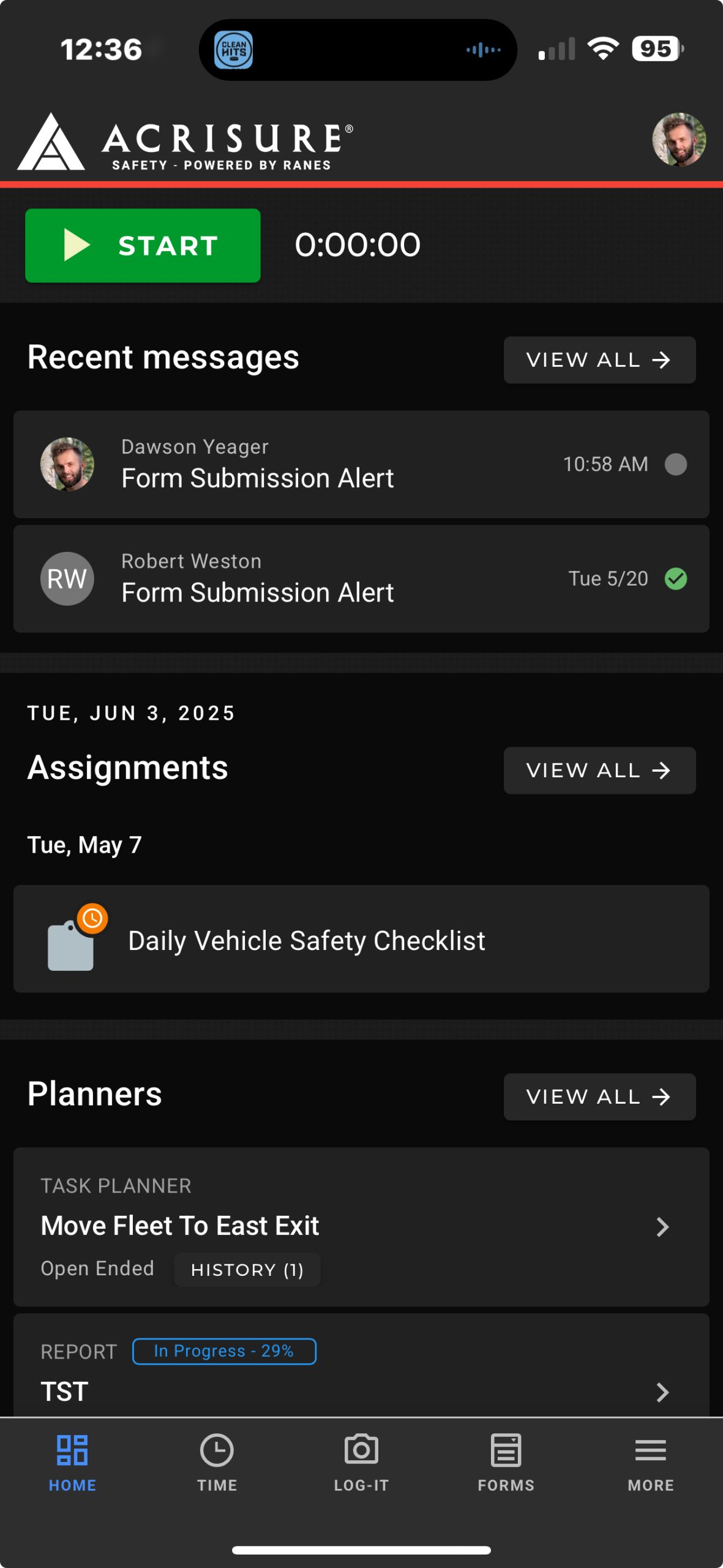 Check In Screen