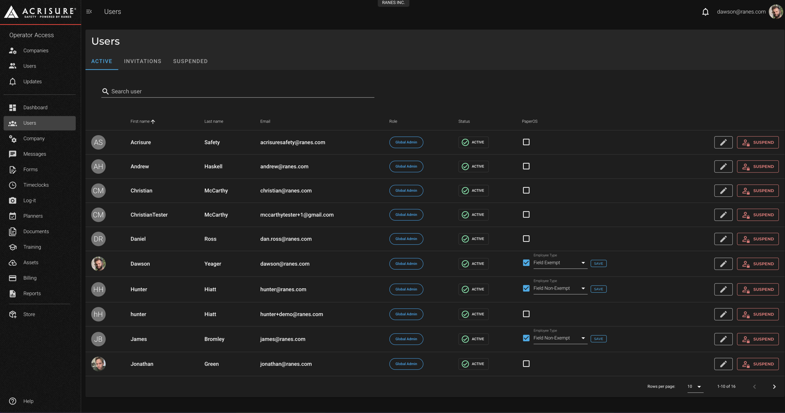 User Details Screen